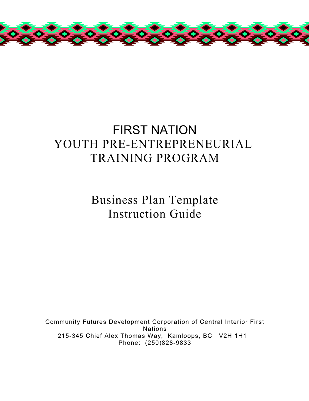 Instruction Guide for the Business Plan Templatepage1