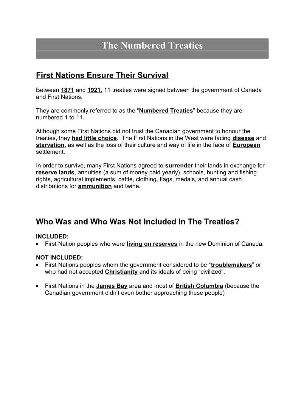 First Nations Ensure Their Survival