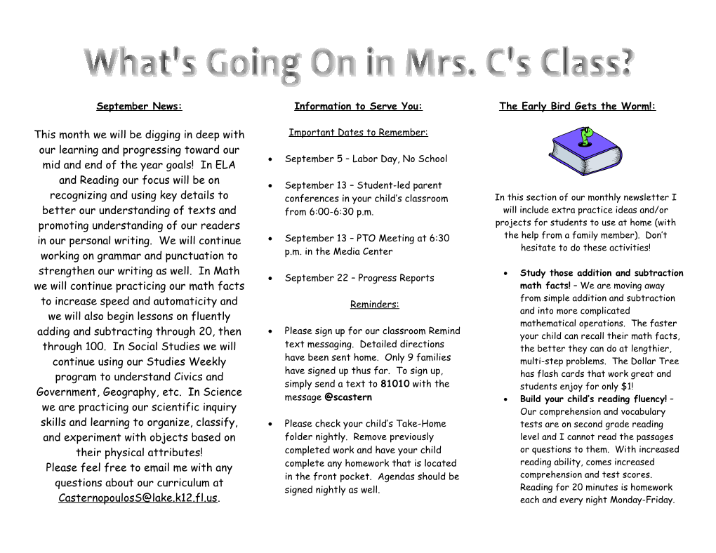 Please Feel Free to Email Me with Any Questions About Our Curriculum