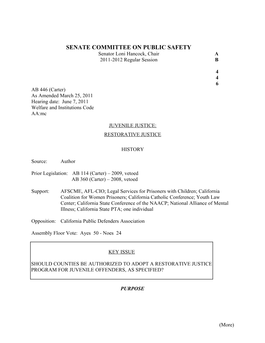 Senate Committee on Public Safety