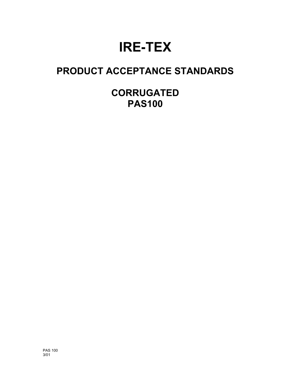 Product Acceptance Standards