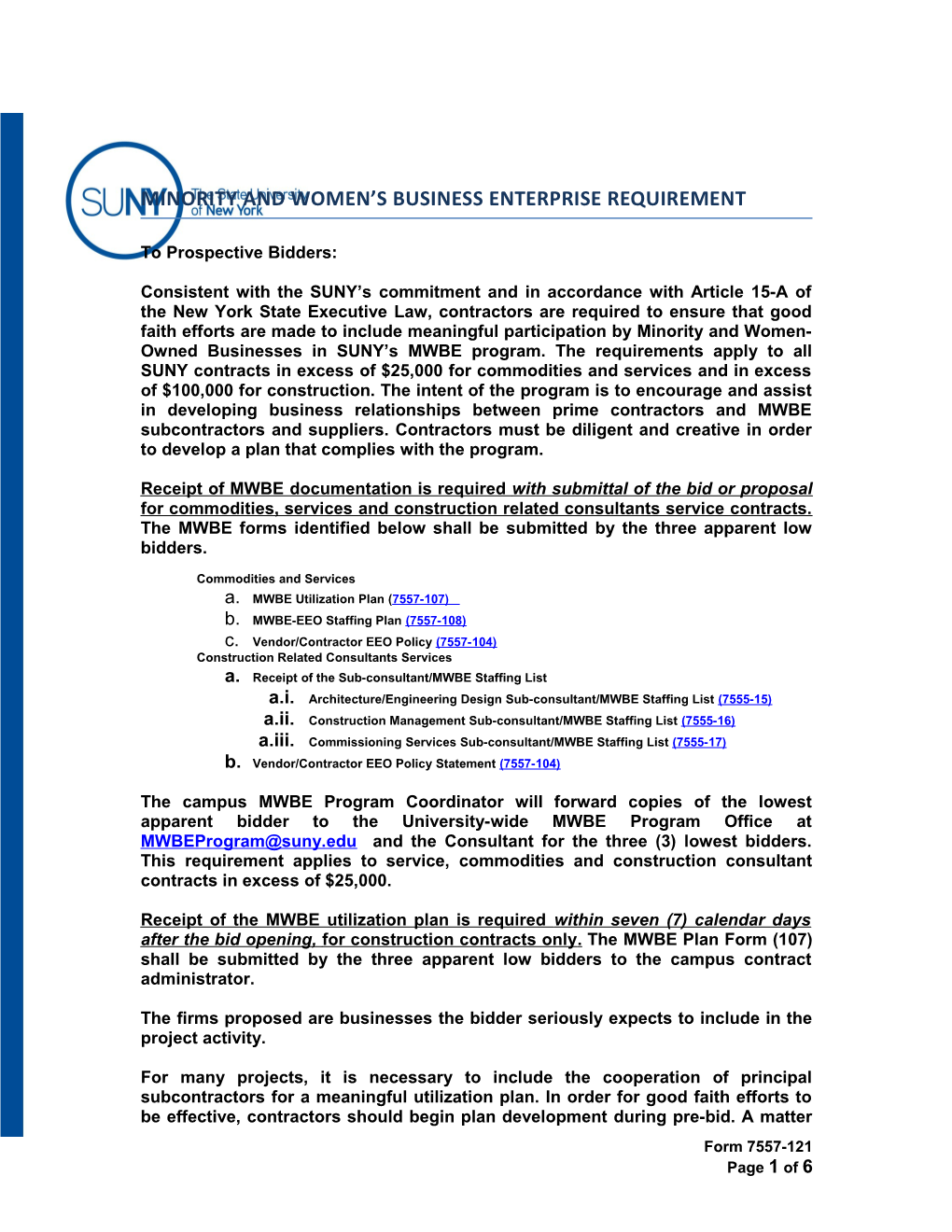 Minority and Women S Business Enterprise Requirement