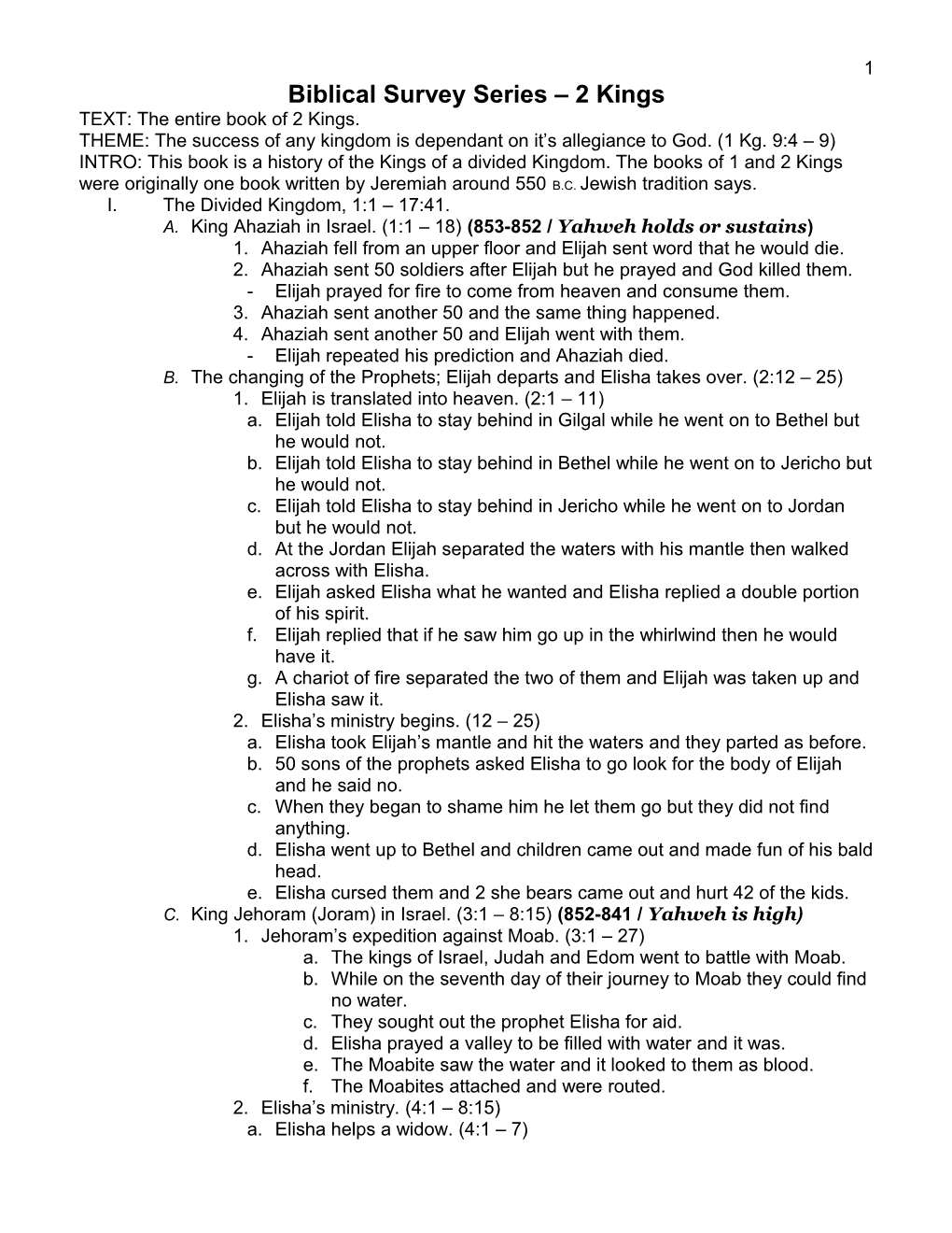 Biblical Survey Series 1 Samuel