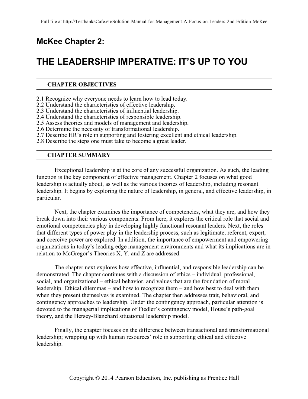 The Leadership Imperative: It S up to You