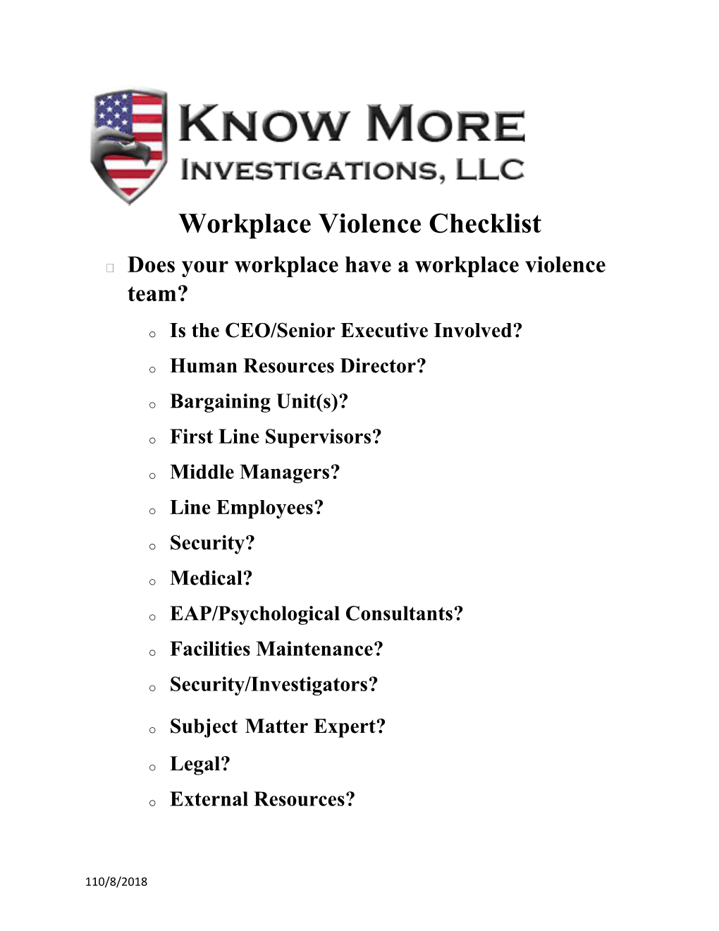 Does Your Workplace Have a Workplace Violence Team?