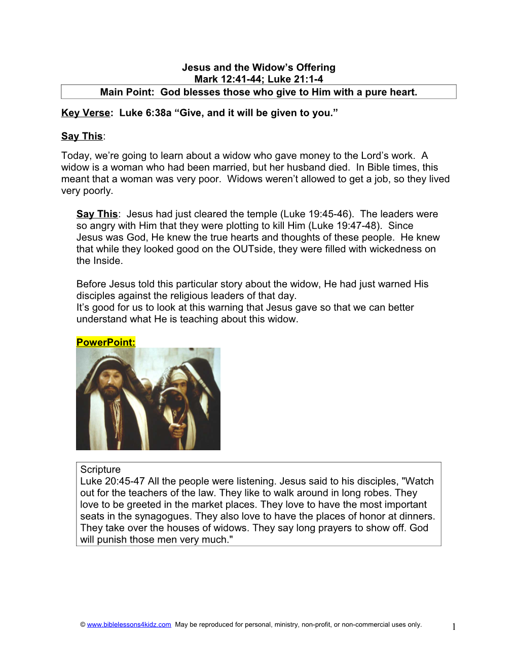 Jesus and the Widow S Offering