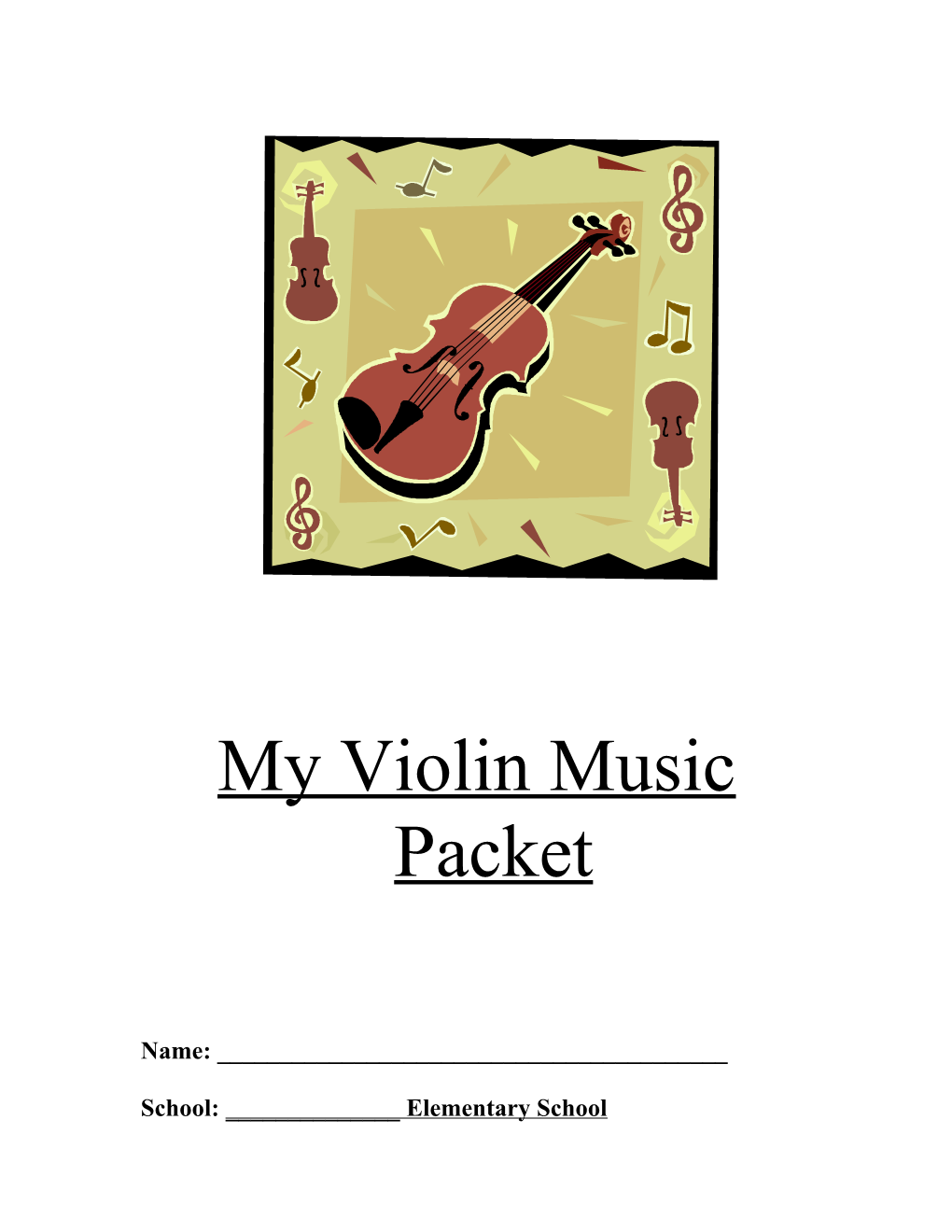 My Violin Music Packet