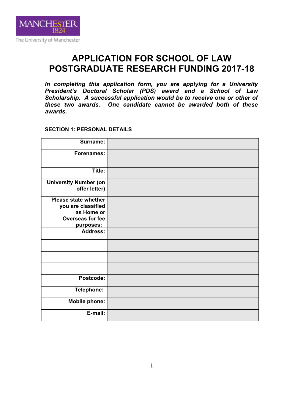 Application for School of Education
