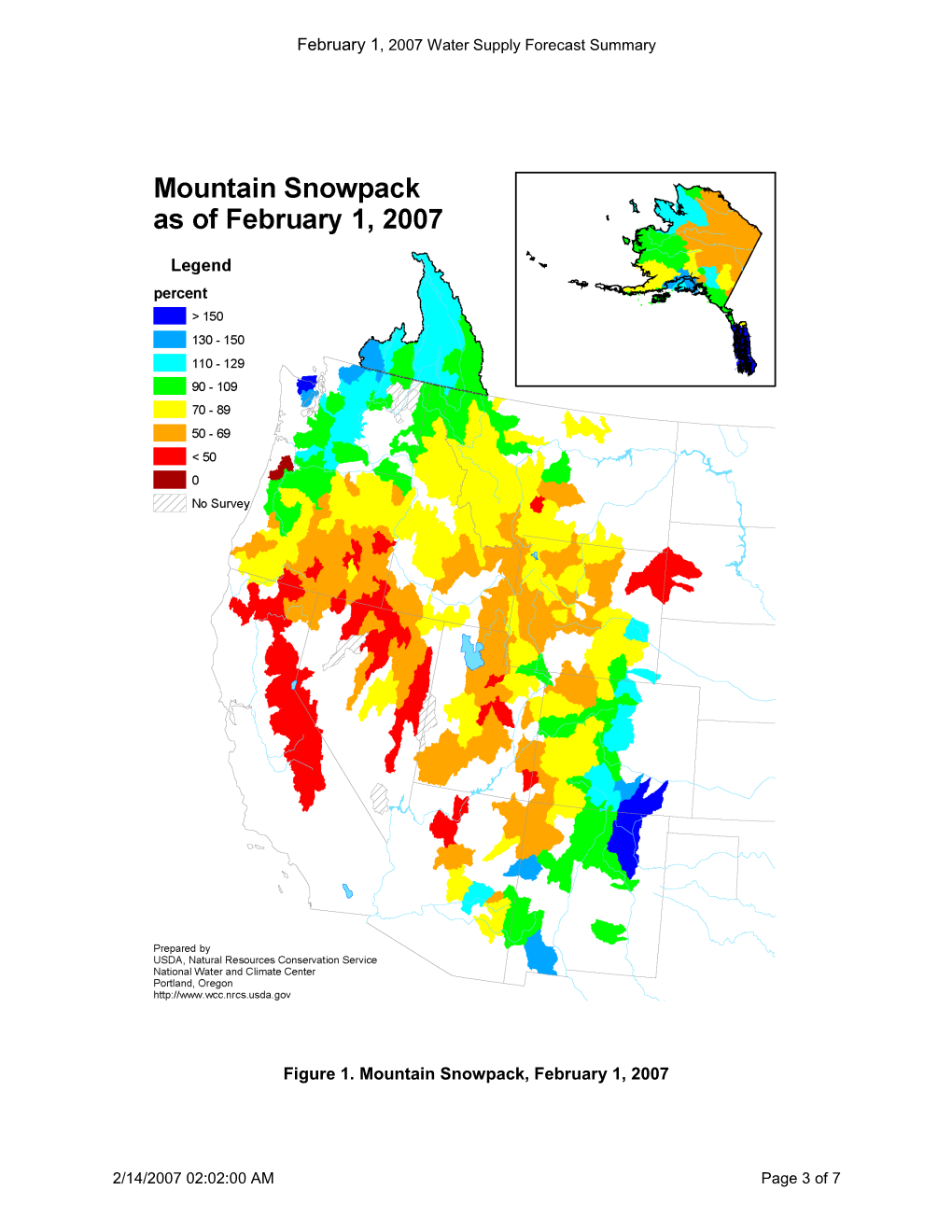 Subject:February 1, 2007Western Snowpack Conditions and Water Supply Forecasts