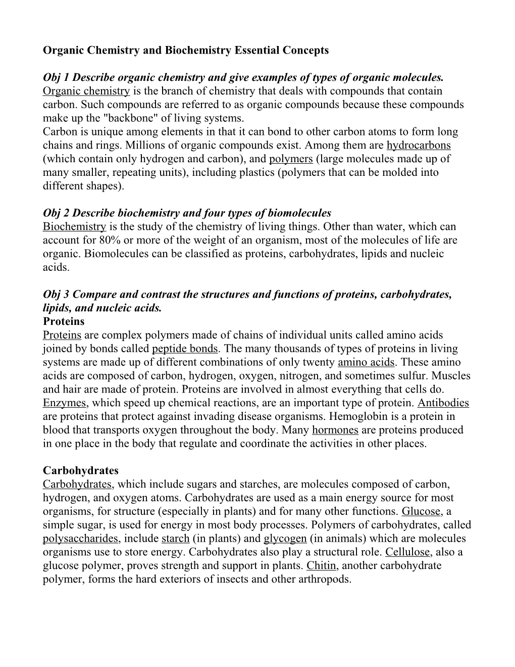 Organic Chemistry and Biochemistry Essential Concepts