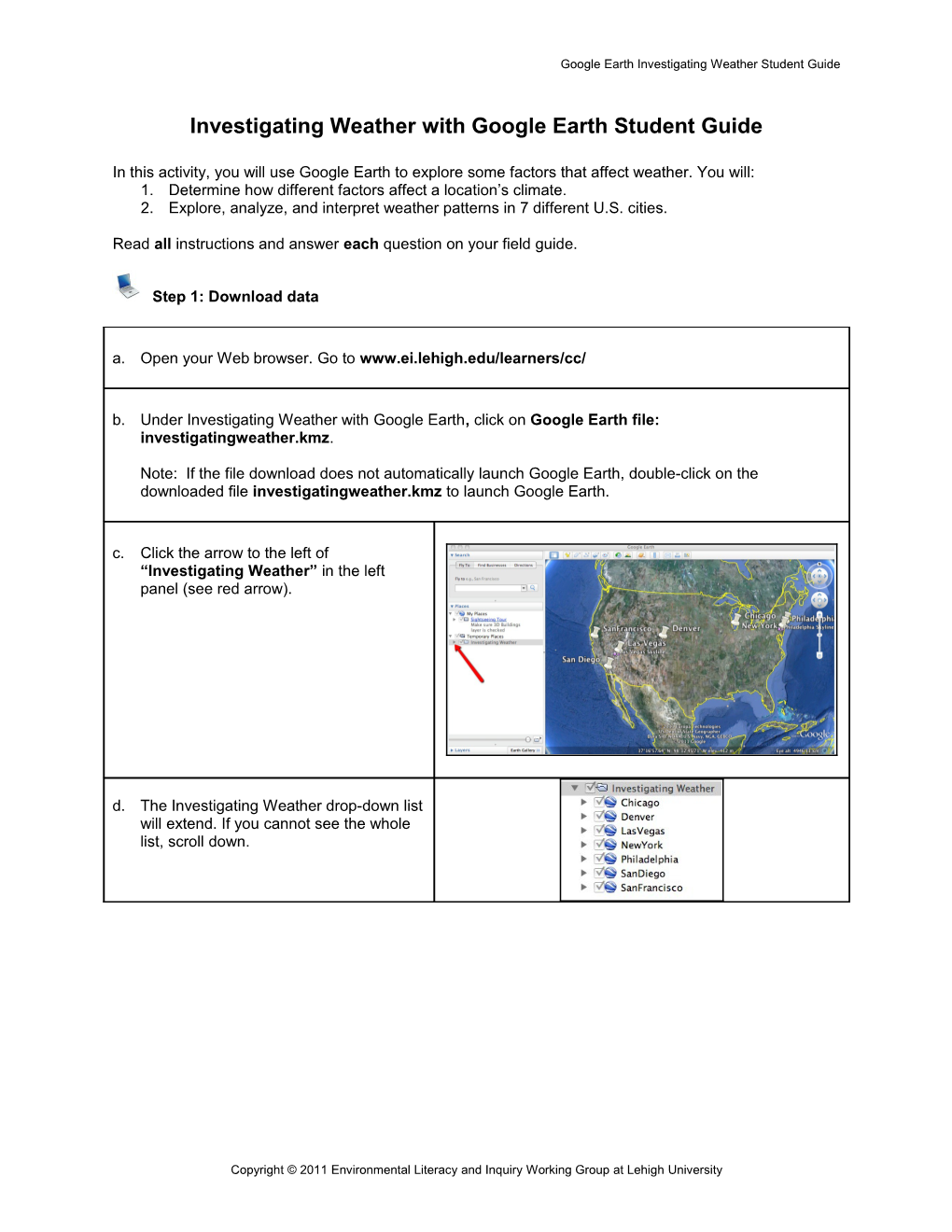 Investigating Weather with Google Earth Student Guide