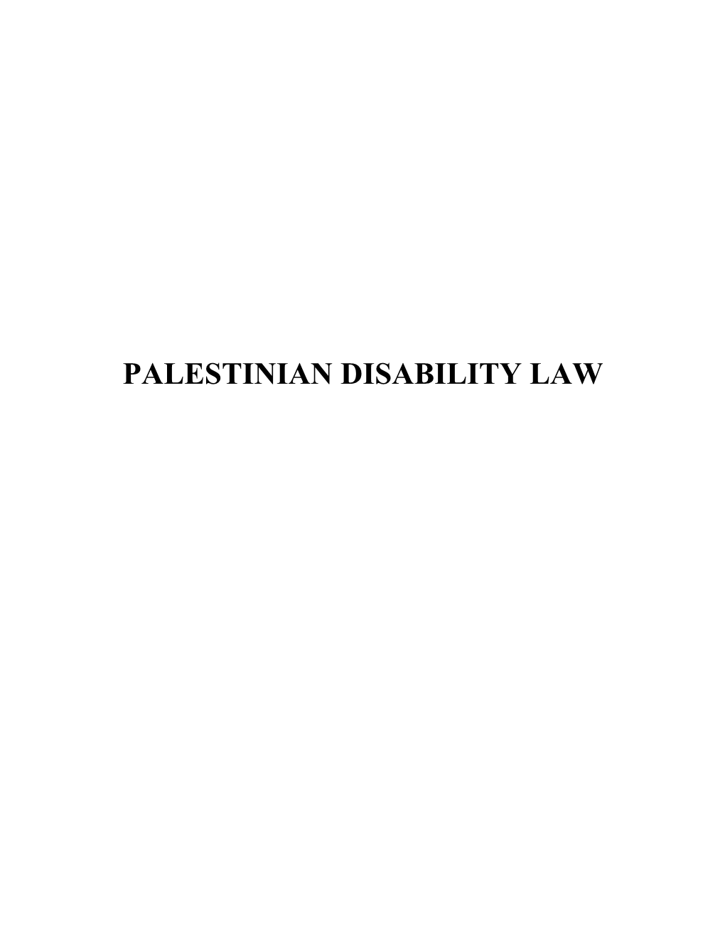 Palestinian Disability Law