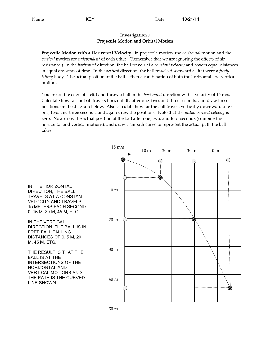 Projectile Motion and Orbital Motion