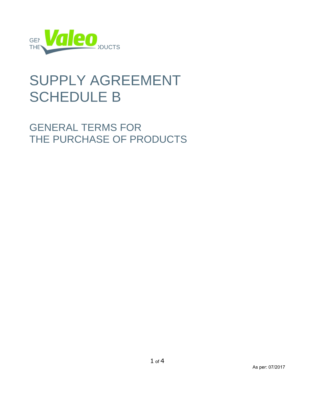 General Terms for the Purchase of Products