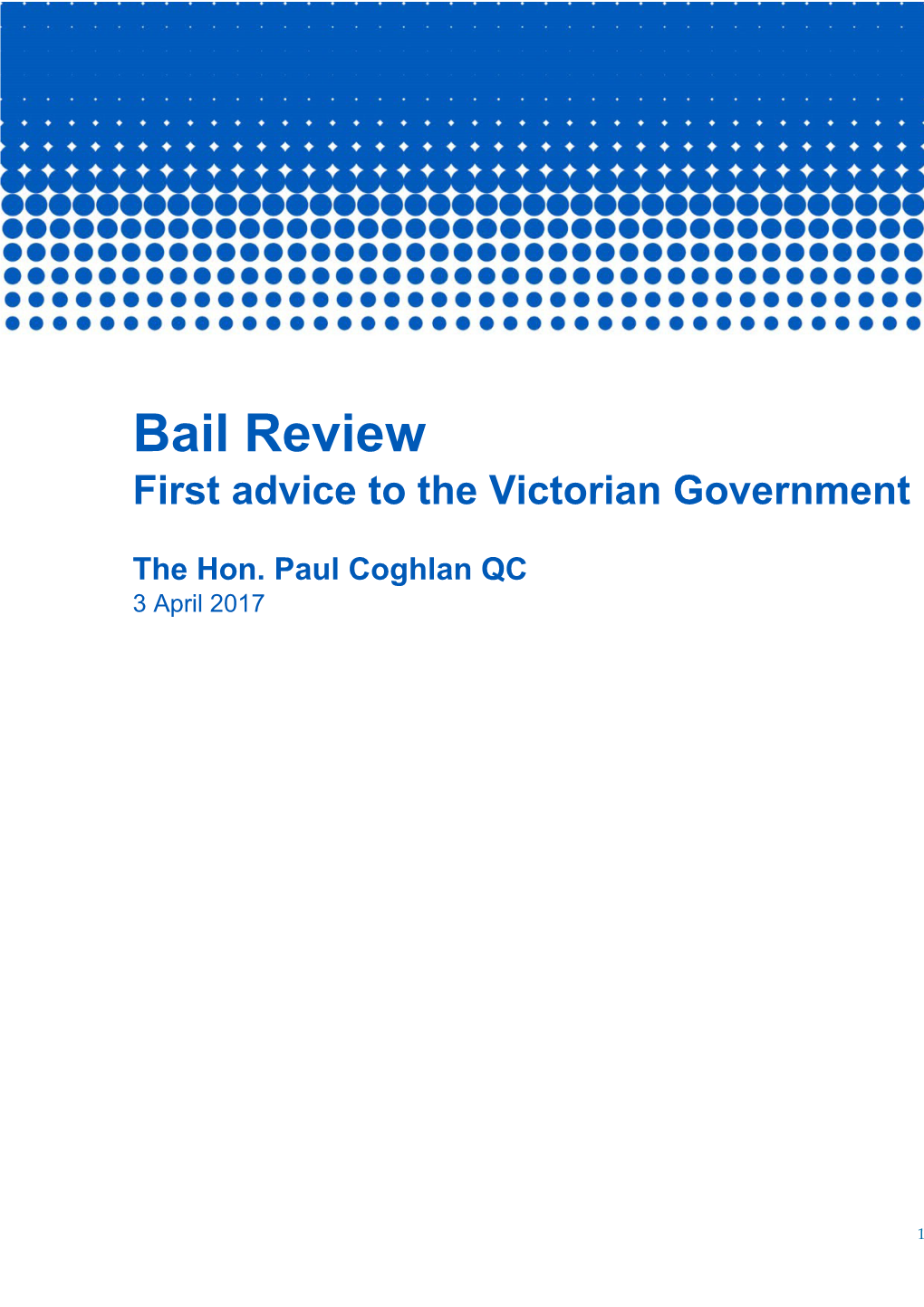 First Advice to the Victorian Government