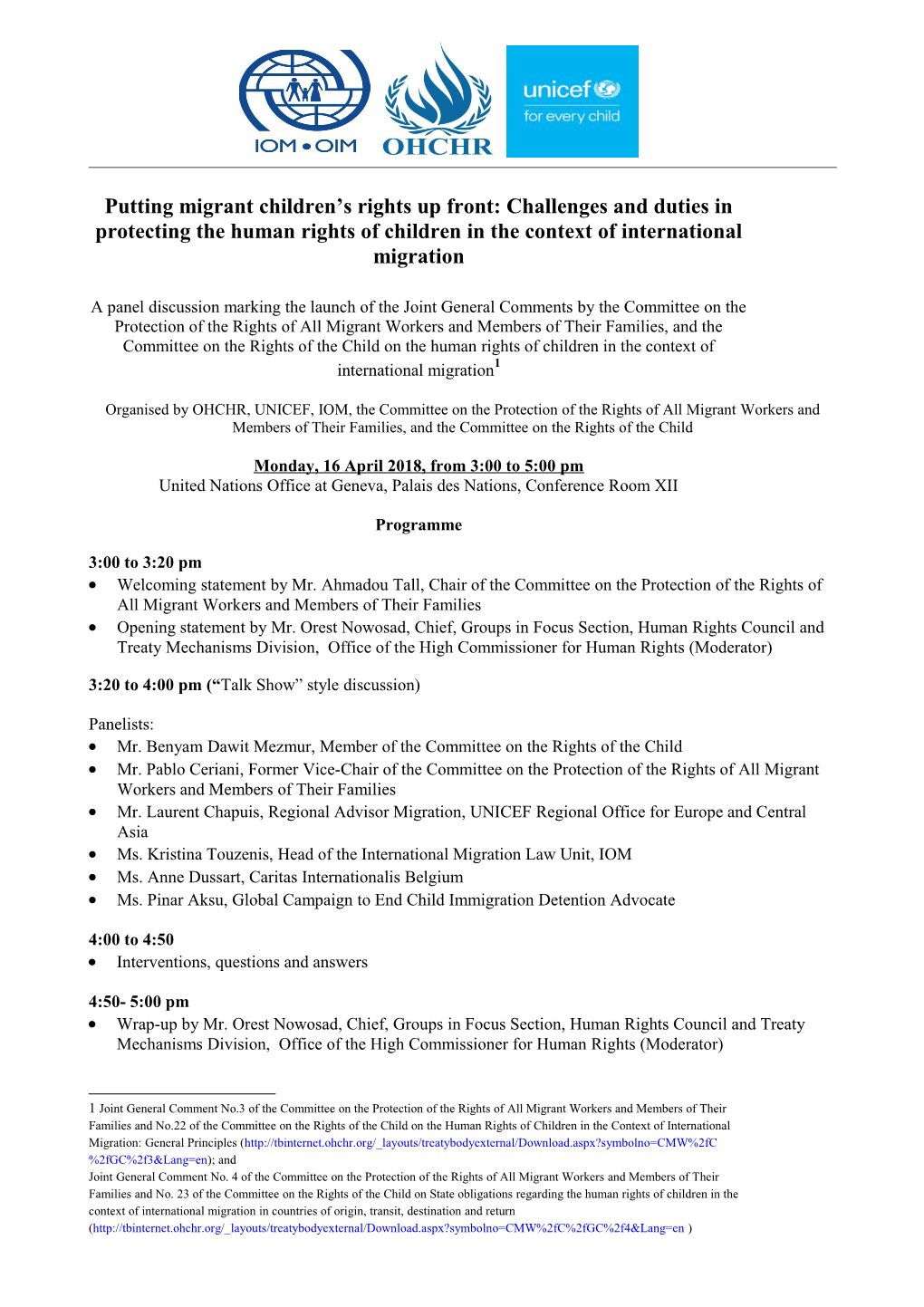 Putting Migrant Children S Rights Upfront: Challenges and Duties in Protecting the Human