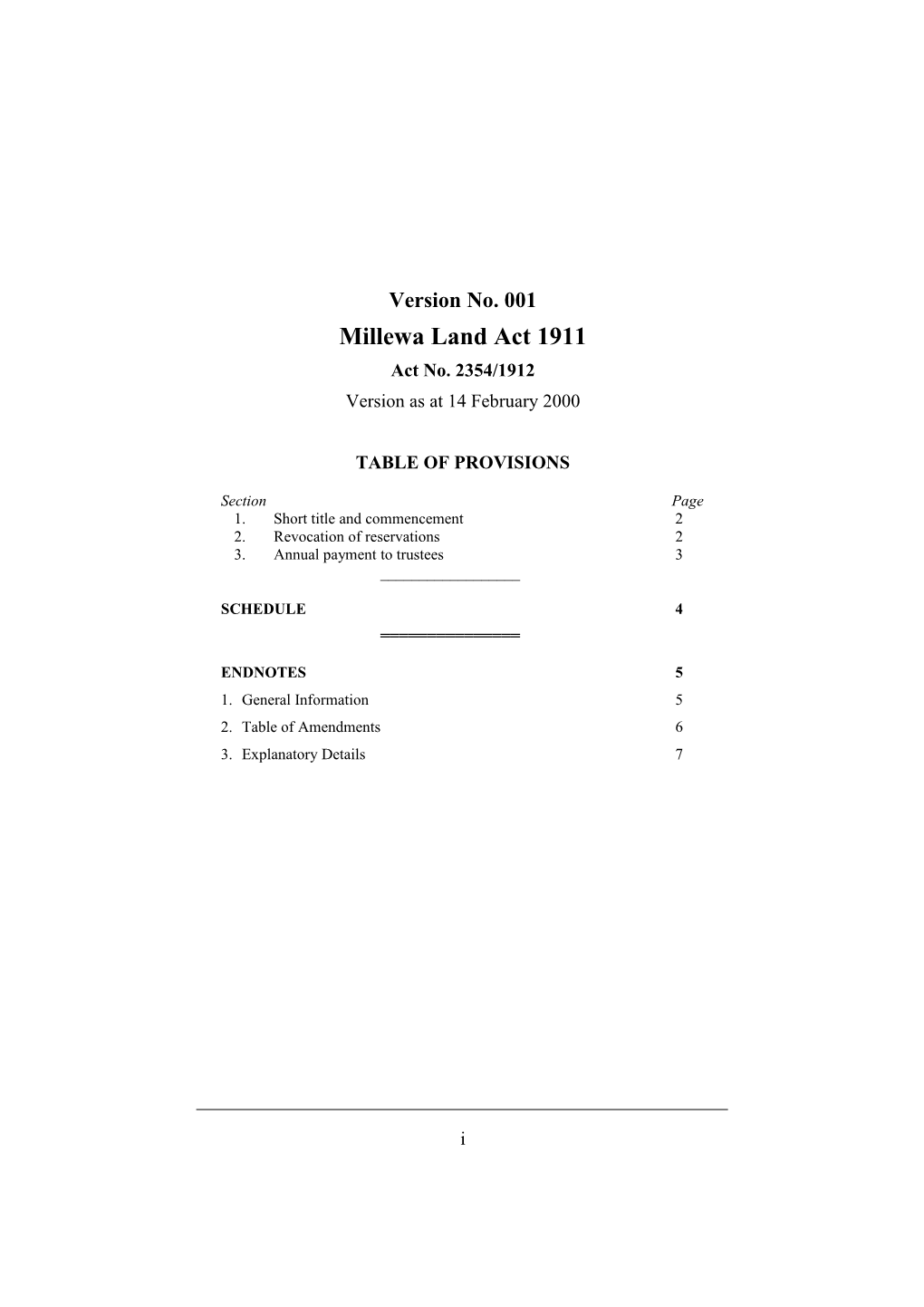 Millewa Land Act 1911