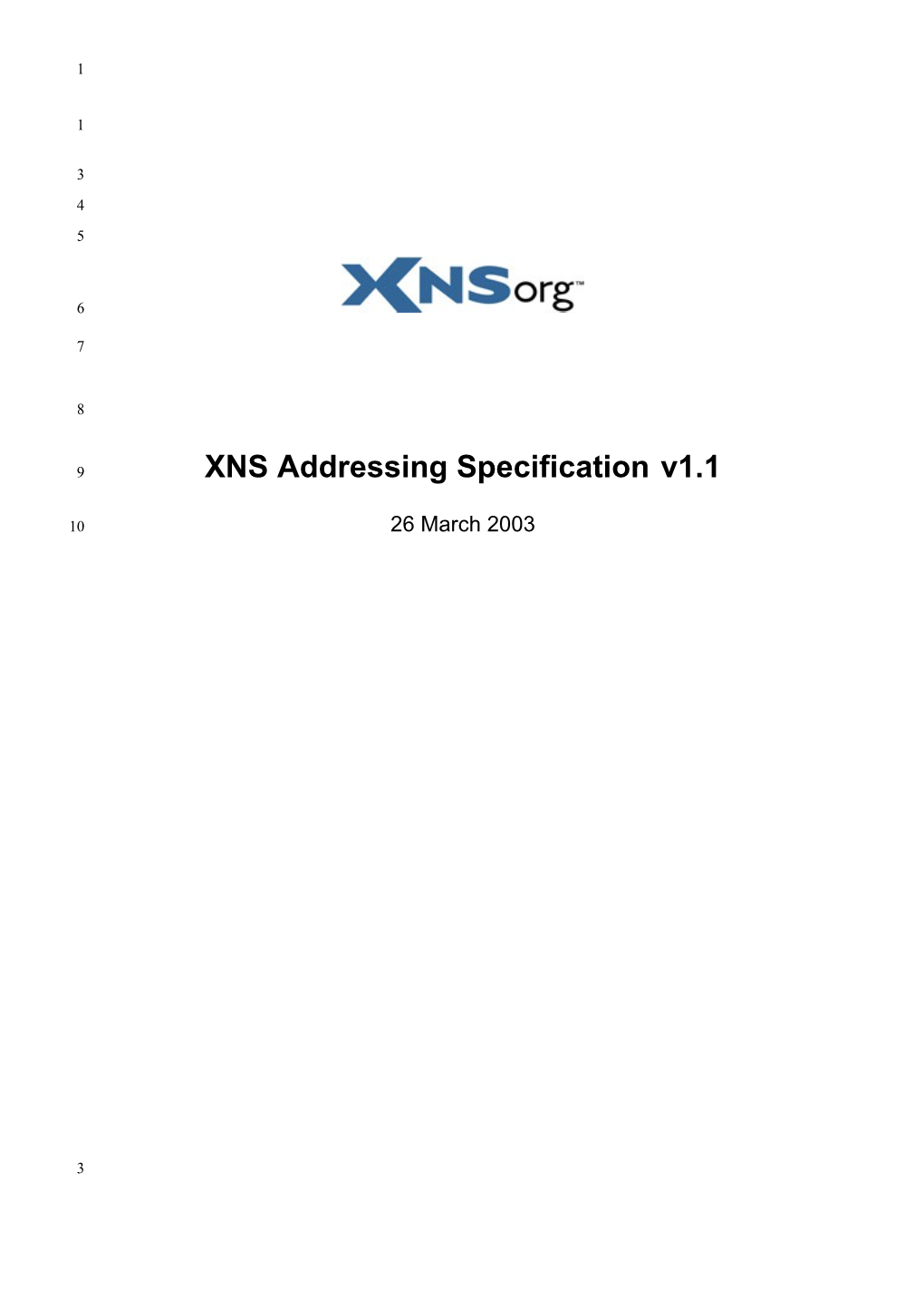 XNS Addressing Specification V1.1