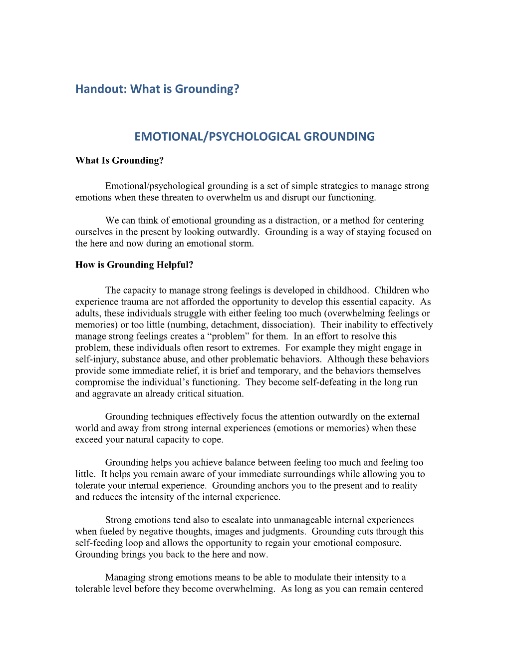 Handout: What Is Grounding?