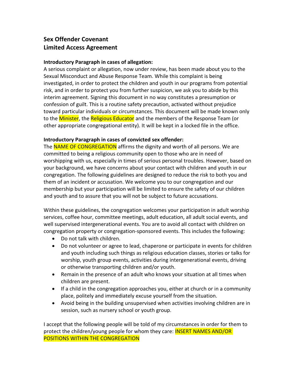 Draft Limited Access Agreement - Confidential