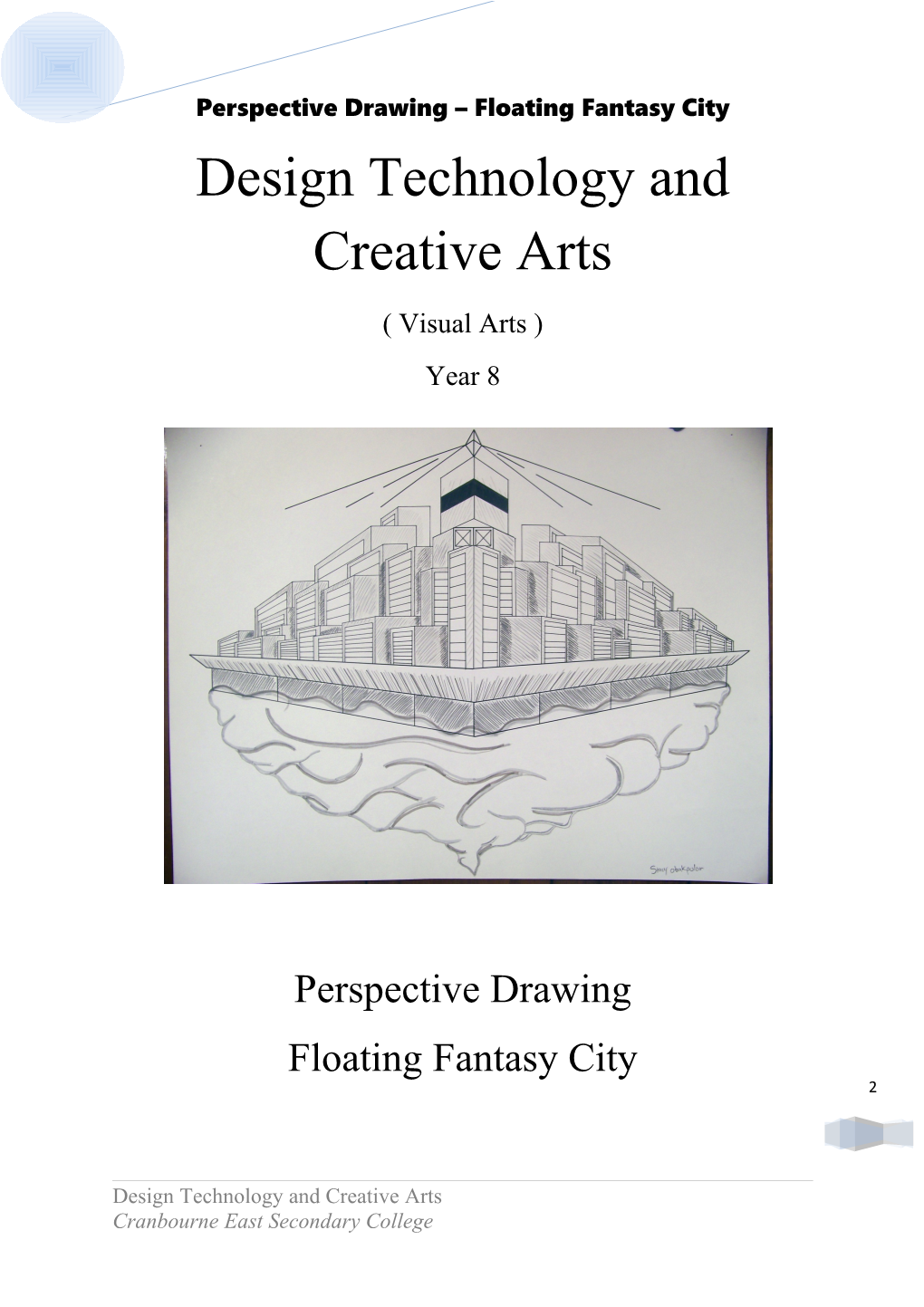 Perspective Drawing Floating Fantasy City