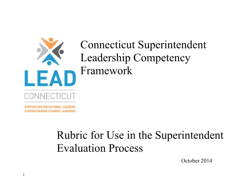 Rubric for Use in the Superintendent Evaluation Process