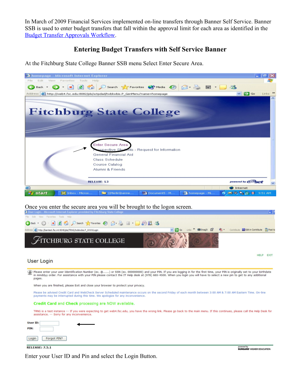 Entering Budget Transfers on the Web