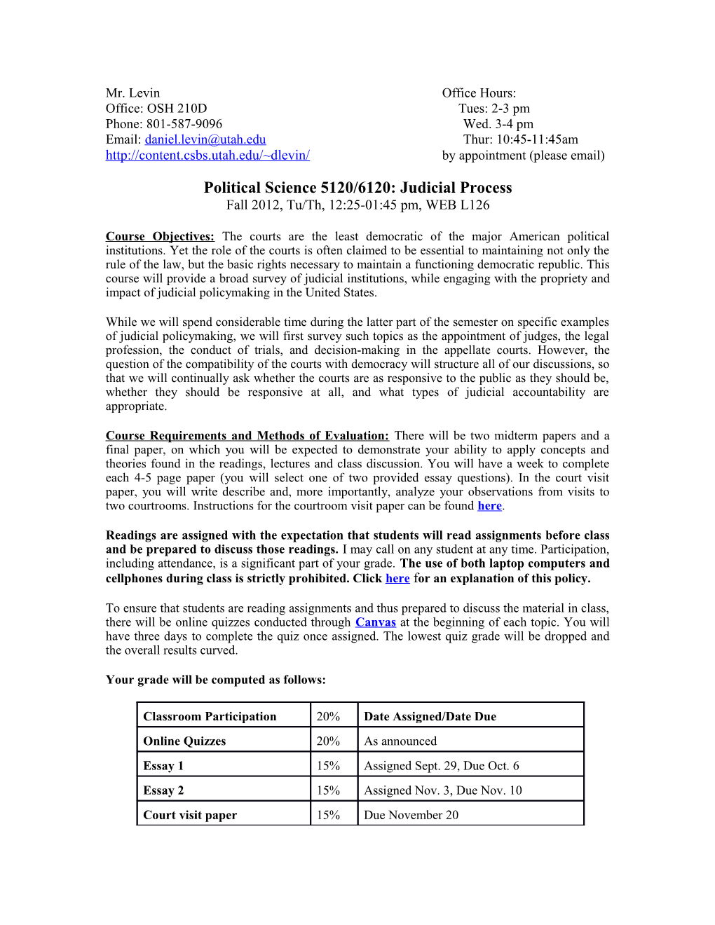 Judicial Process - Syllabus