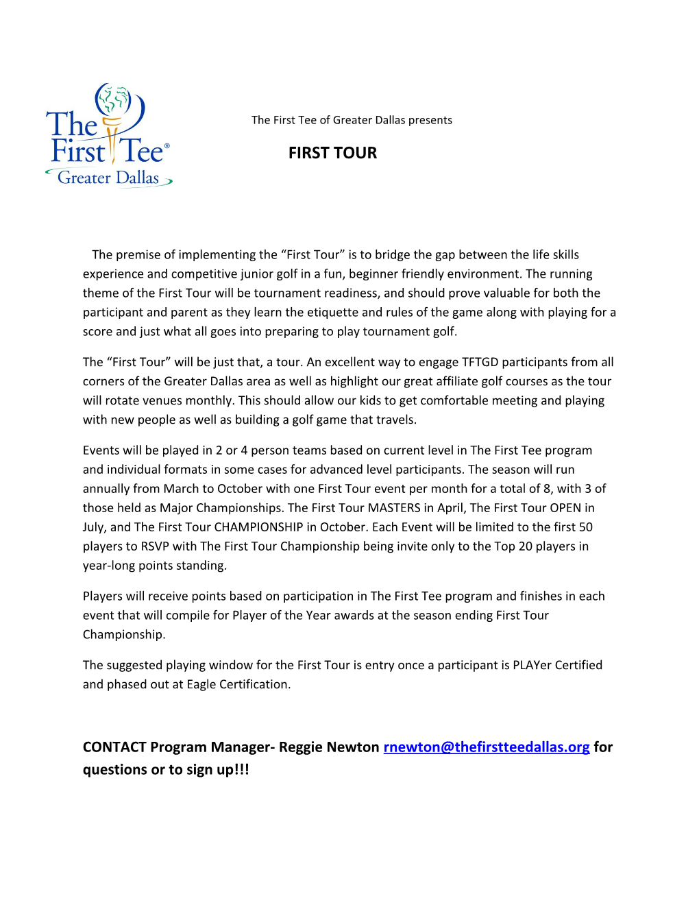 The First Tee of Greater Dallas Presents