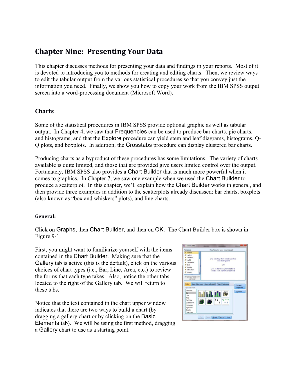 Chapter Nine: Presenting Your Data