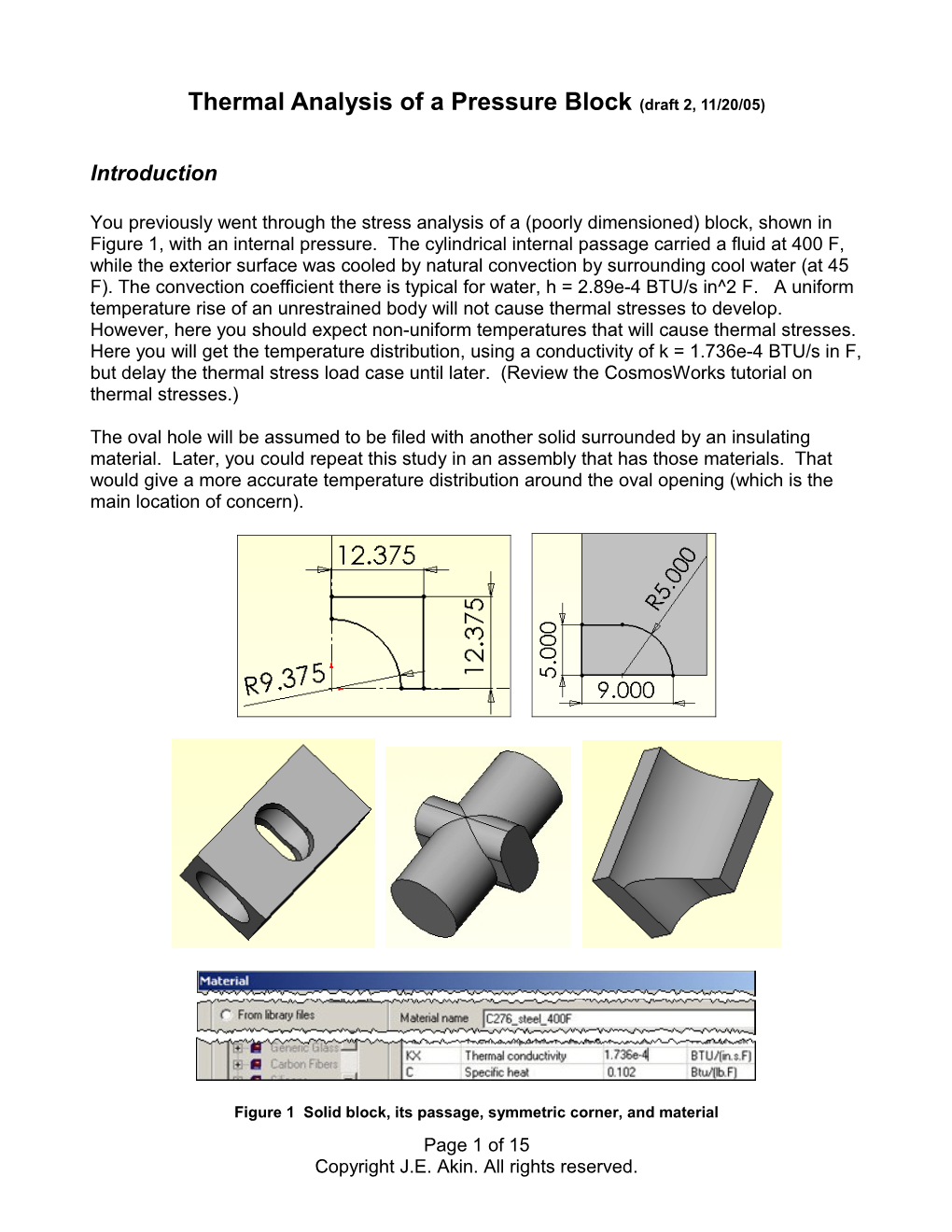 Thermal Analysis of a Pressure Block (Draft 2, 11/20/05)