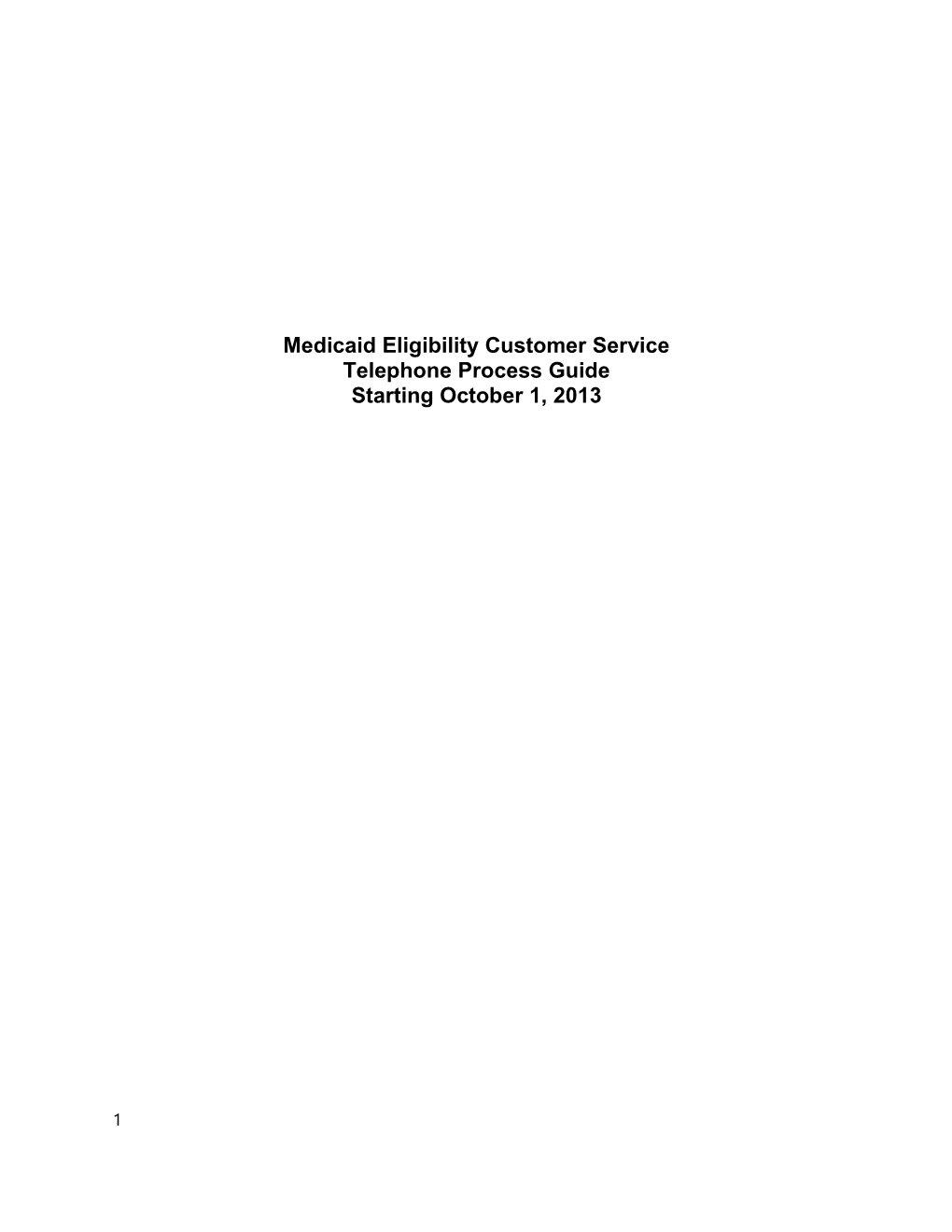 Medicaid Eligibility Customer Service