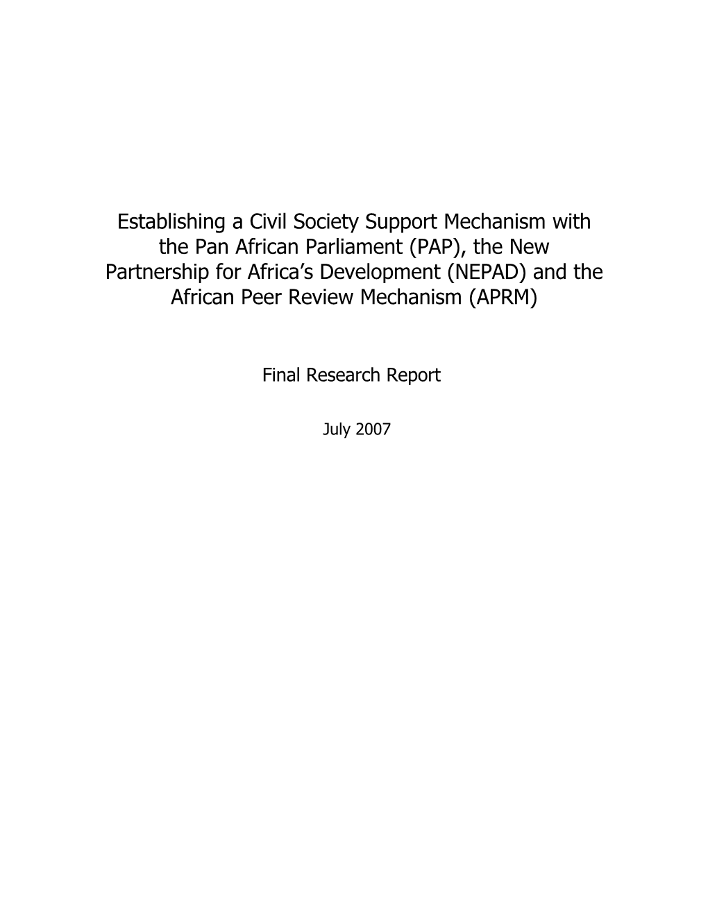 Final Research Report