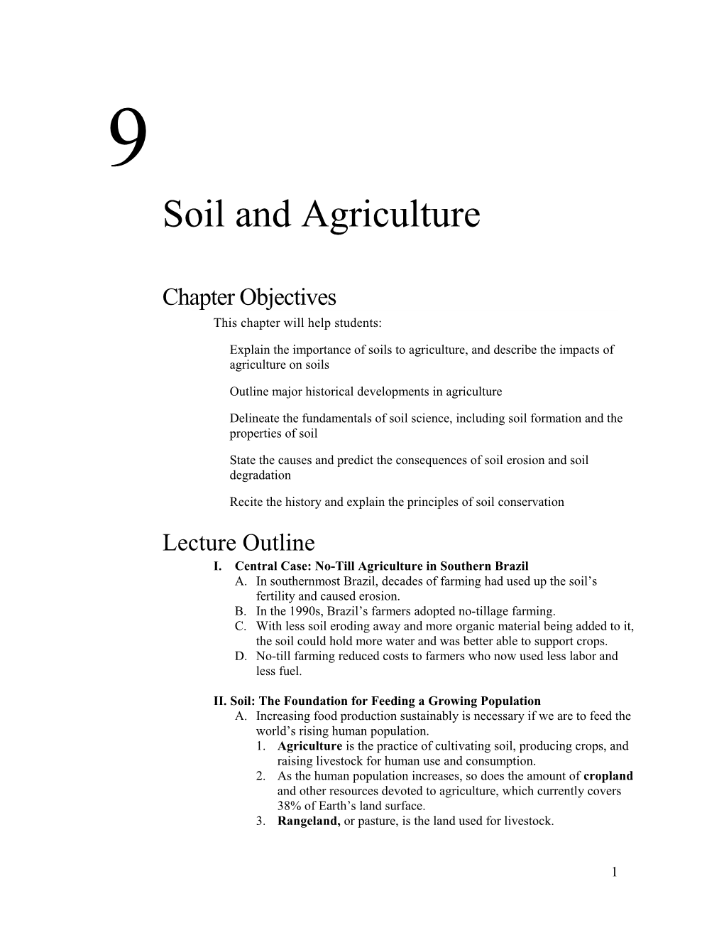Soil and Agriculture