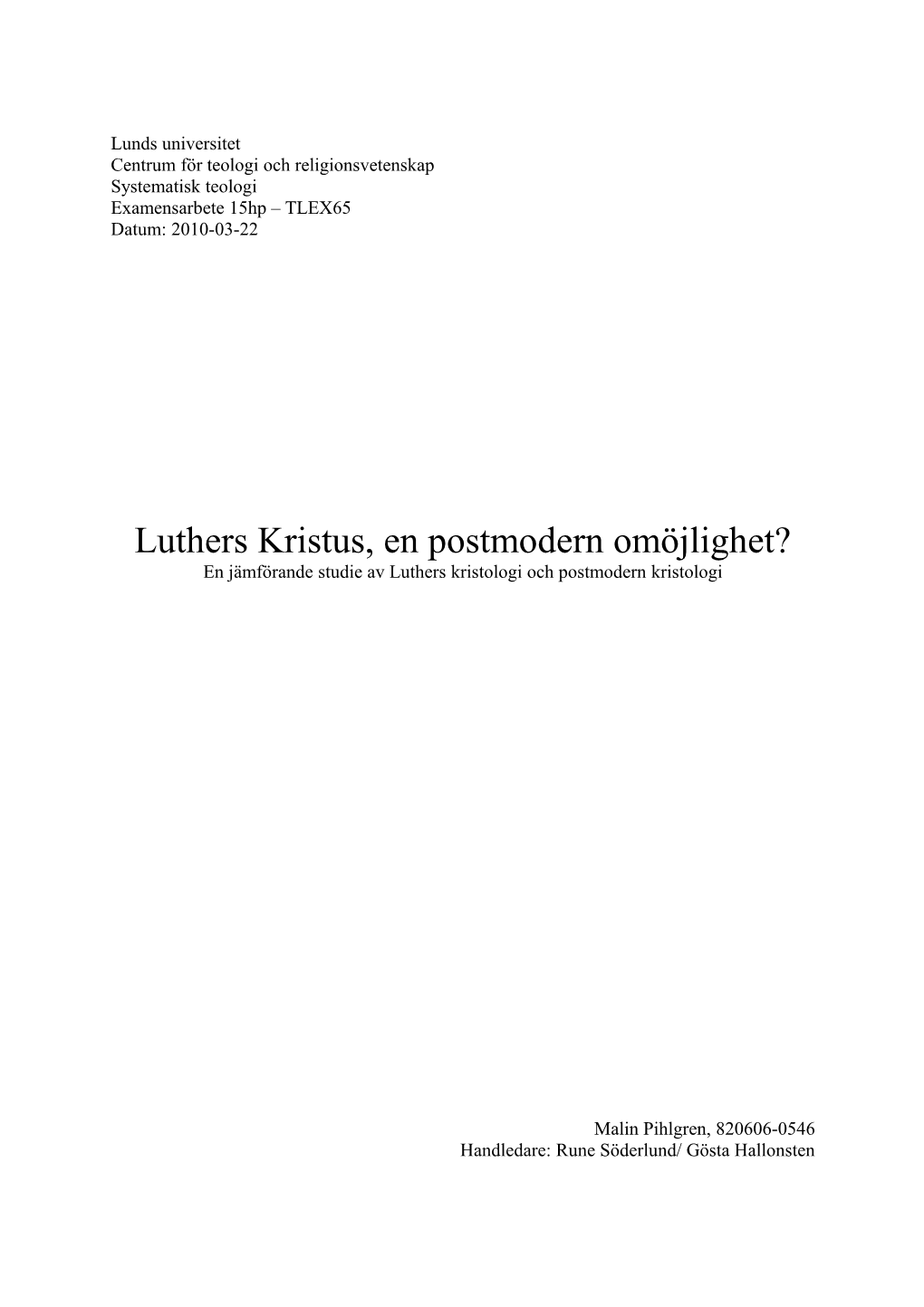 Centrum För Teologi Och Religionsvetenskap