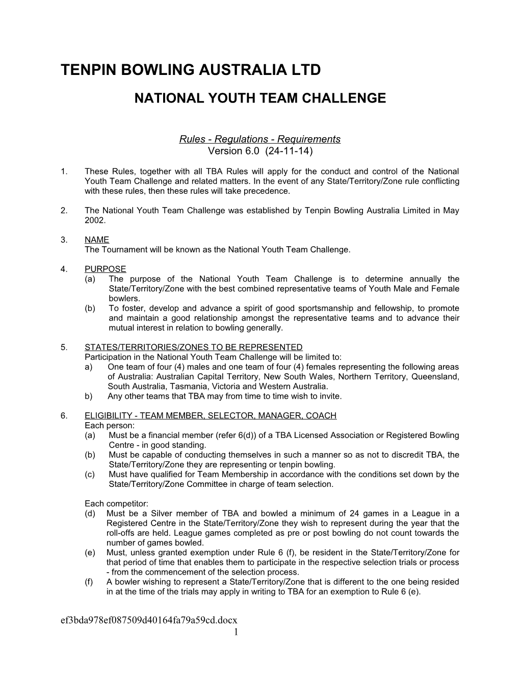 National Youth Team Challenge