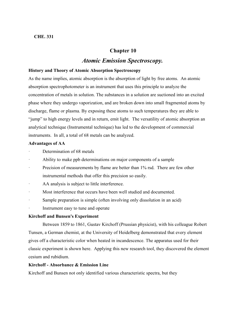 History and Theory of Atomic Absorption Spectroscopy