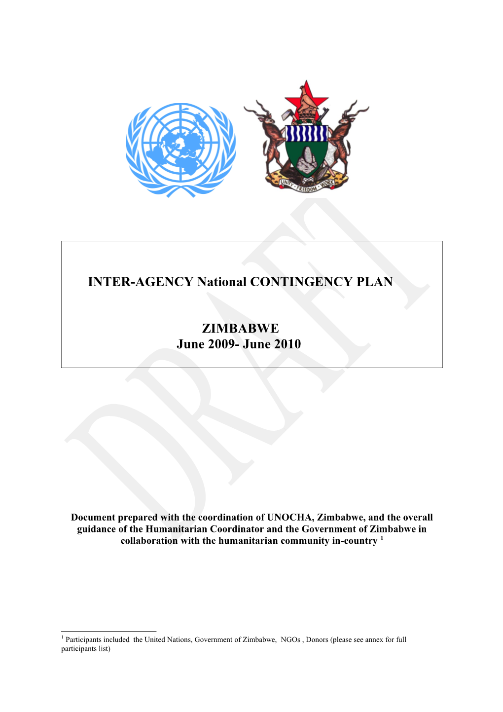 INTER-AGENCY National CONTINGENCY PLAN