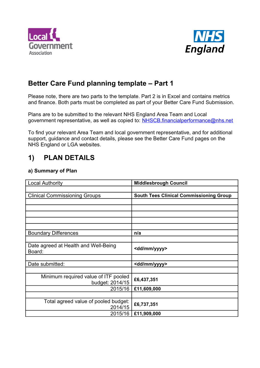 Better Care Fund Planningtemplate Part 1