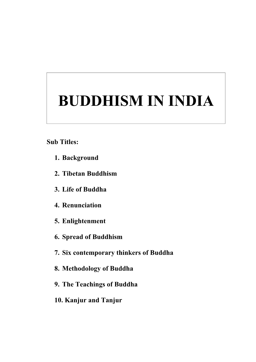 Background of Buddhism