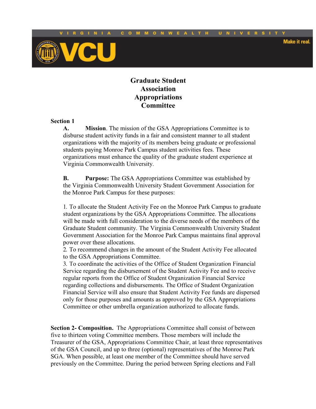 VCU GSA Bylaws