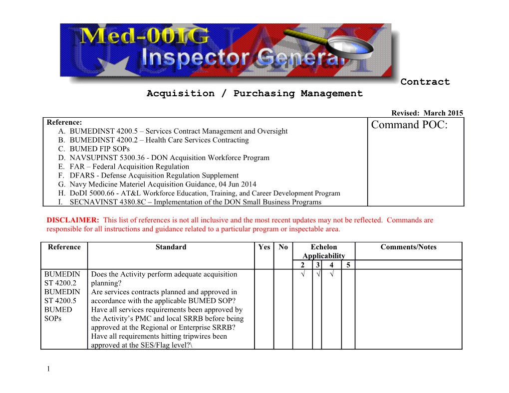 Contract Acquisition / Purchasing Management