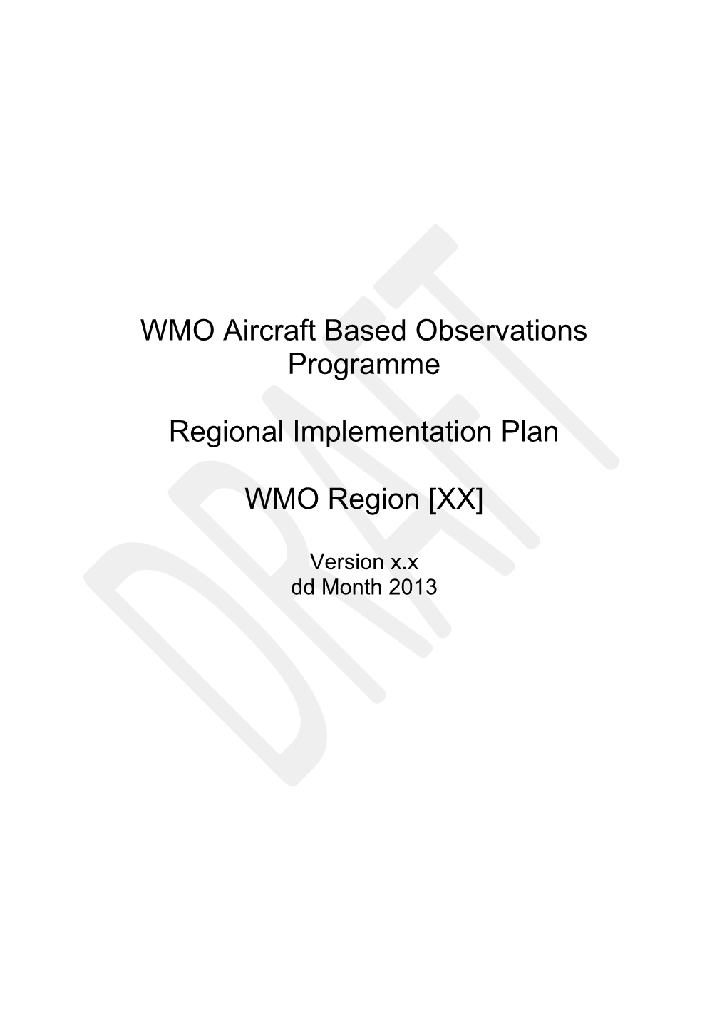 Regional Implementation Plan Template