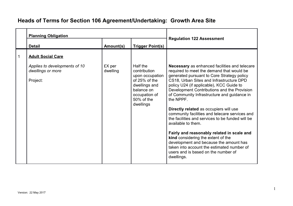 Section 106 Planning Agreements