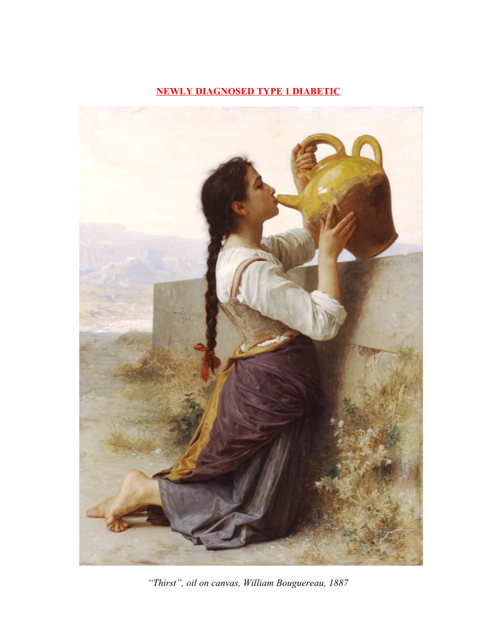 Thirst , Oil on Canvas, William Bouguereau, 1887