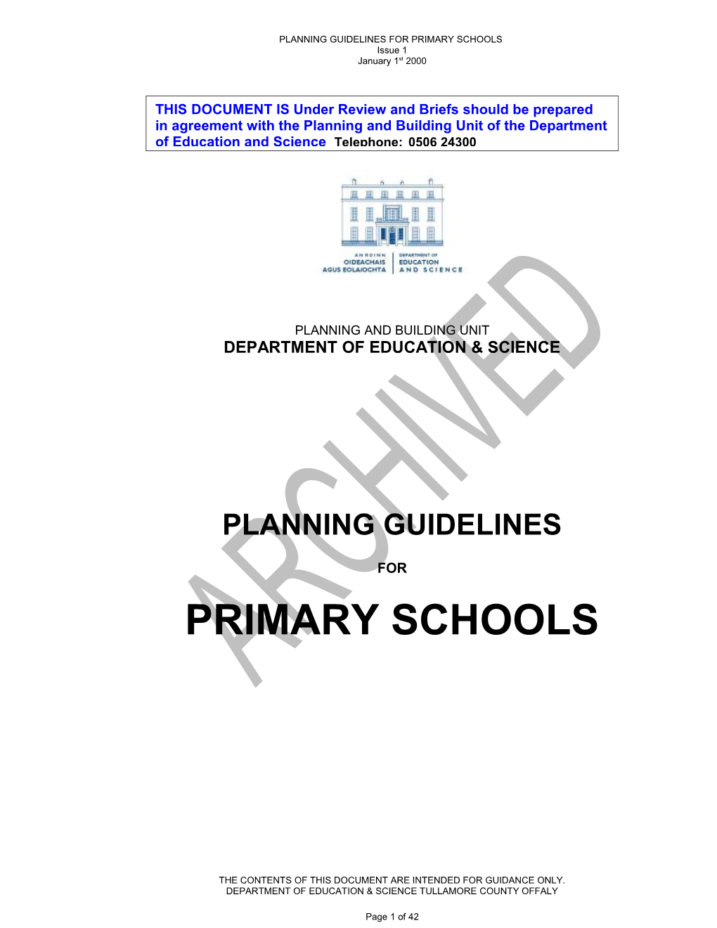 General Design Guidelines for Primary Schools (File Format Word 300KB)