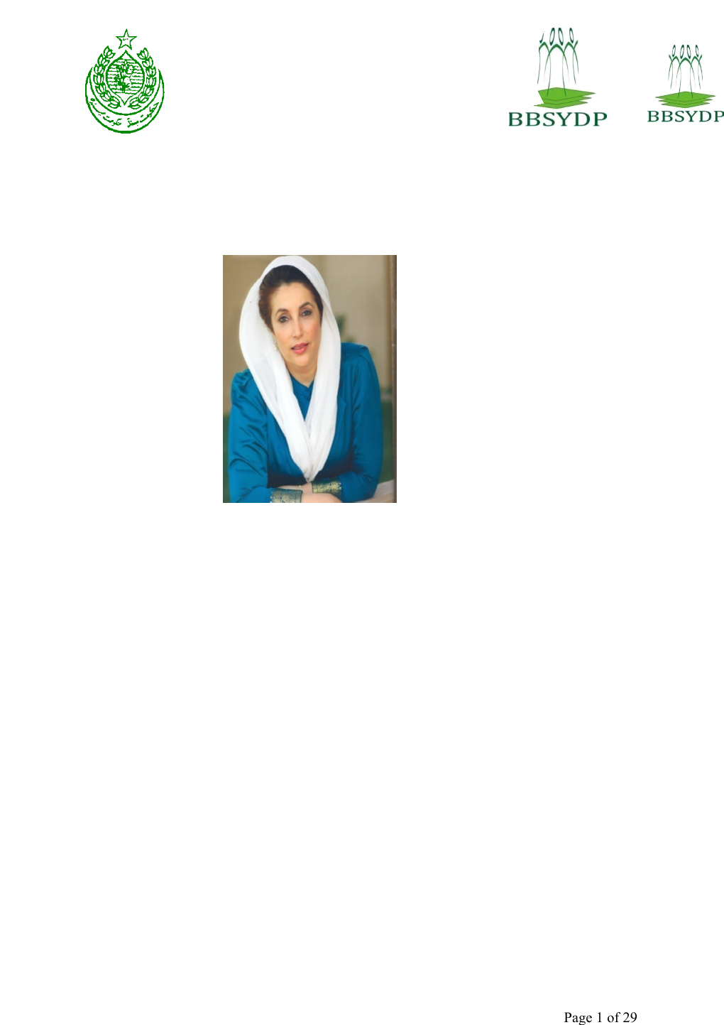 Request for Proposals for Third Party Monitoring & Evaluation of Benazir Bhutto Shaheed
