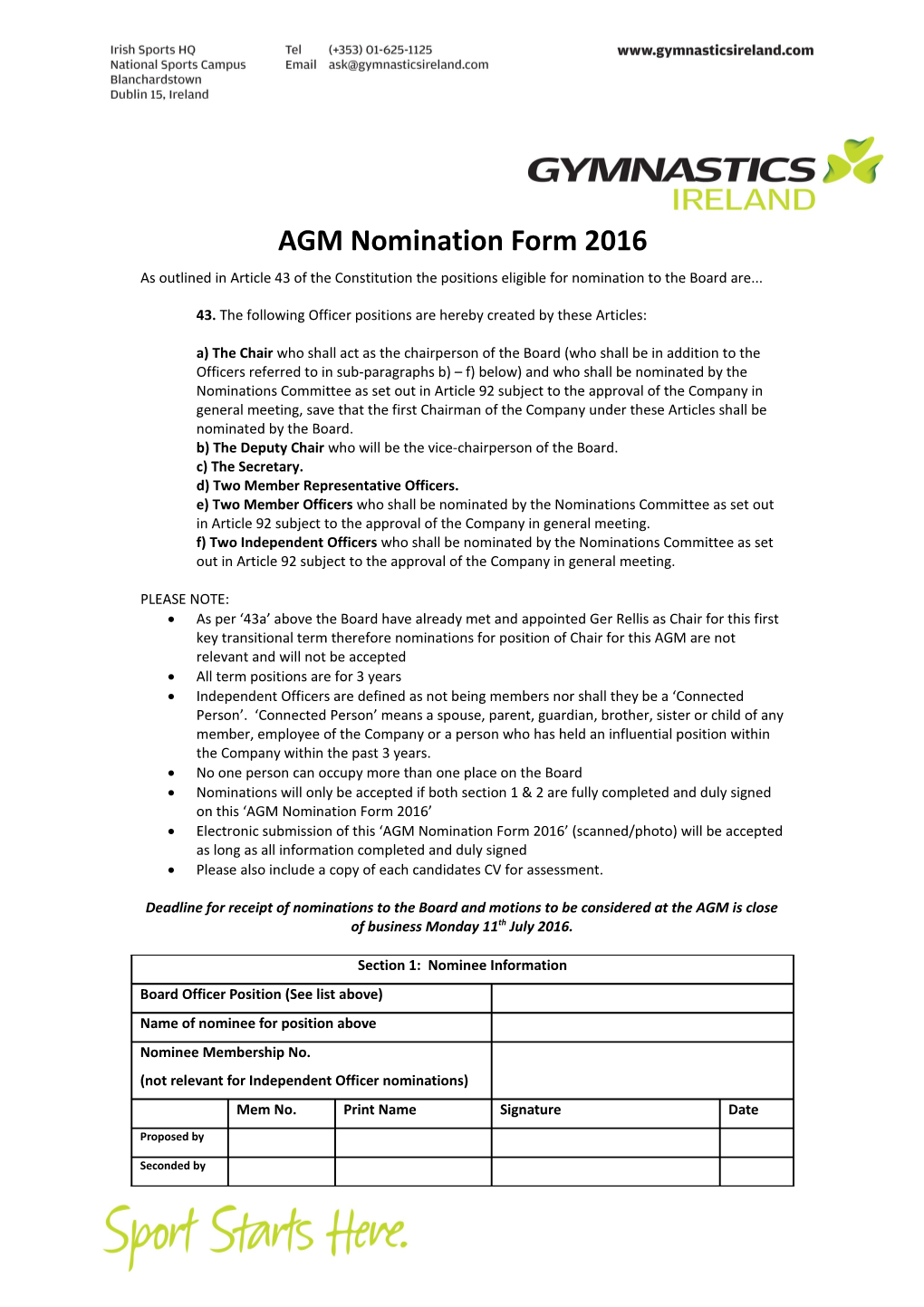 AGM Nomination Form 2016