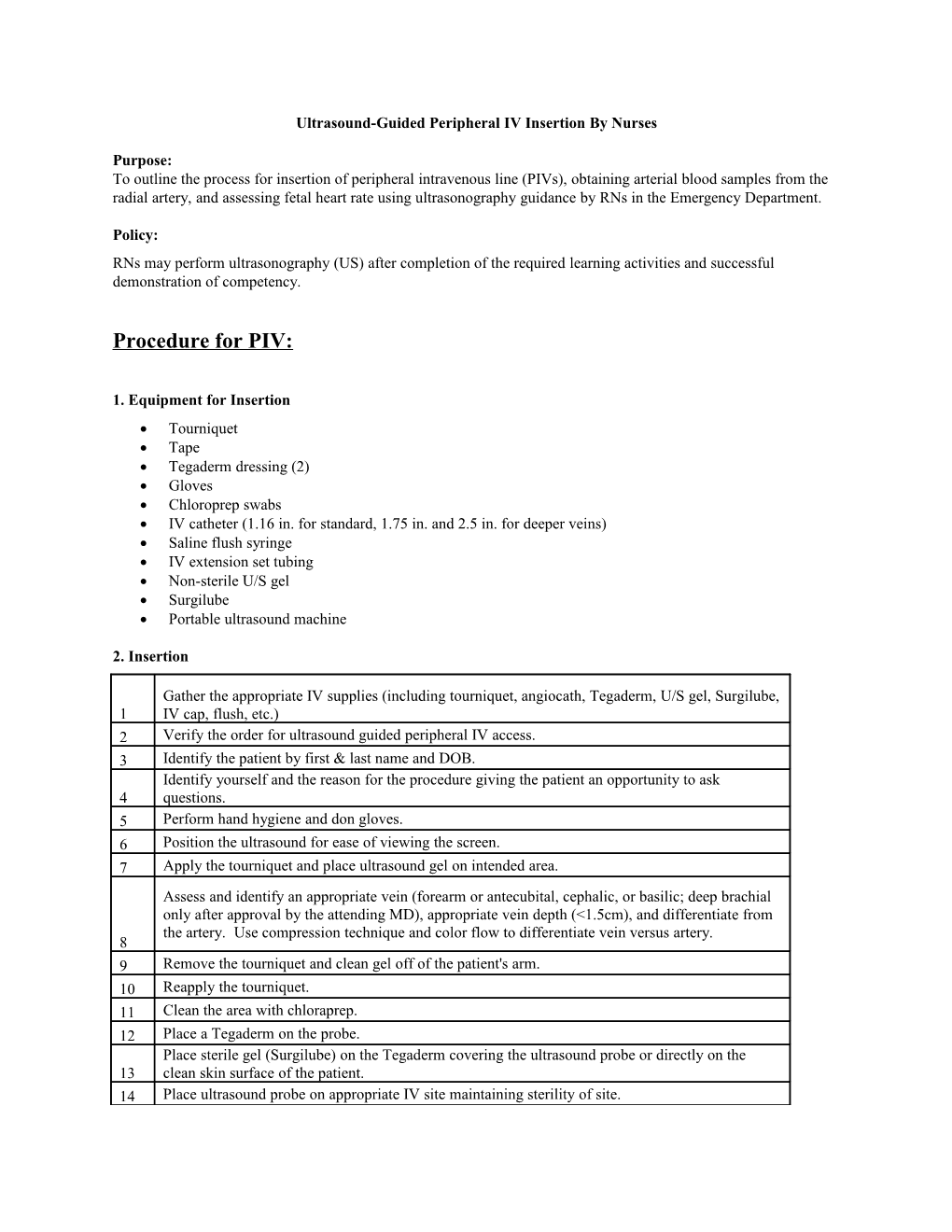 Ultrasound-Guided Peripheral IV Insertion by Nurses