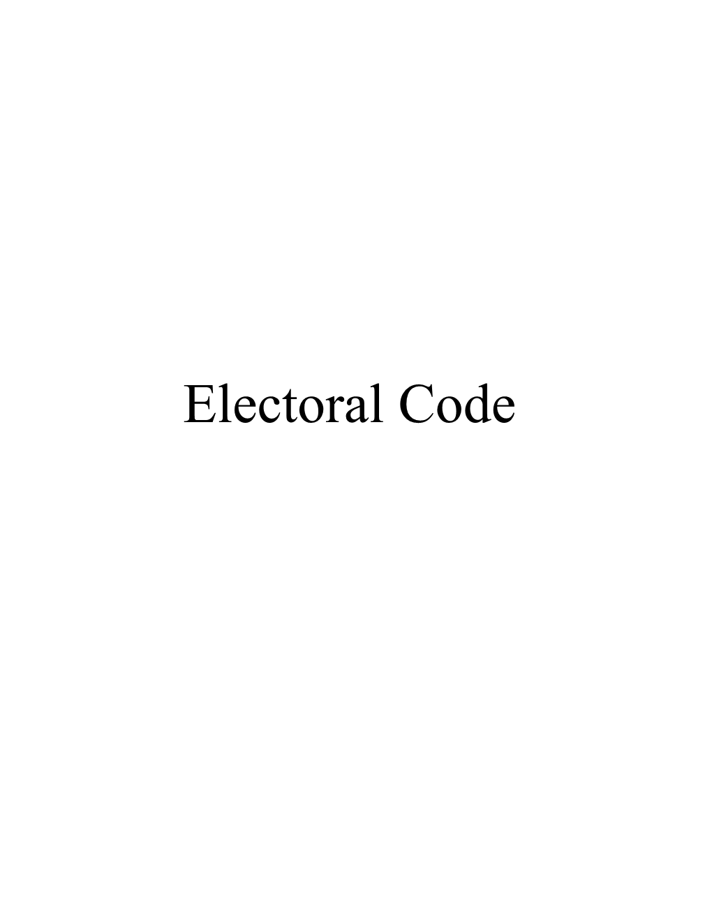 Baylor Student Government Electoral Code